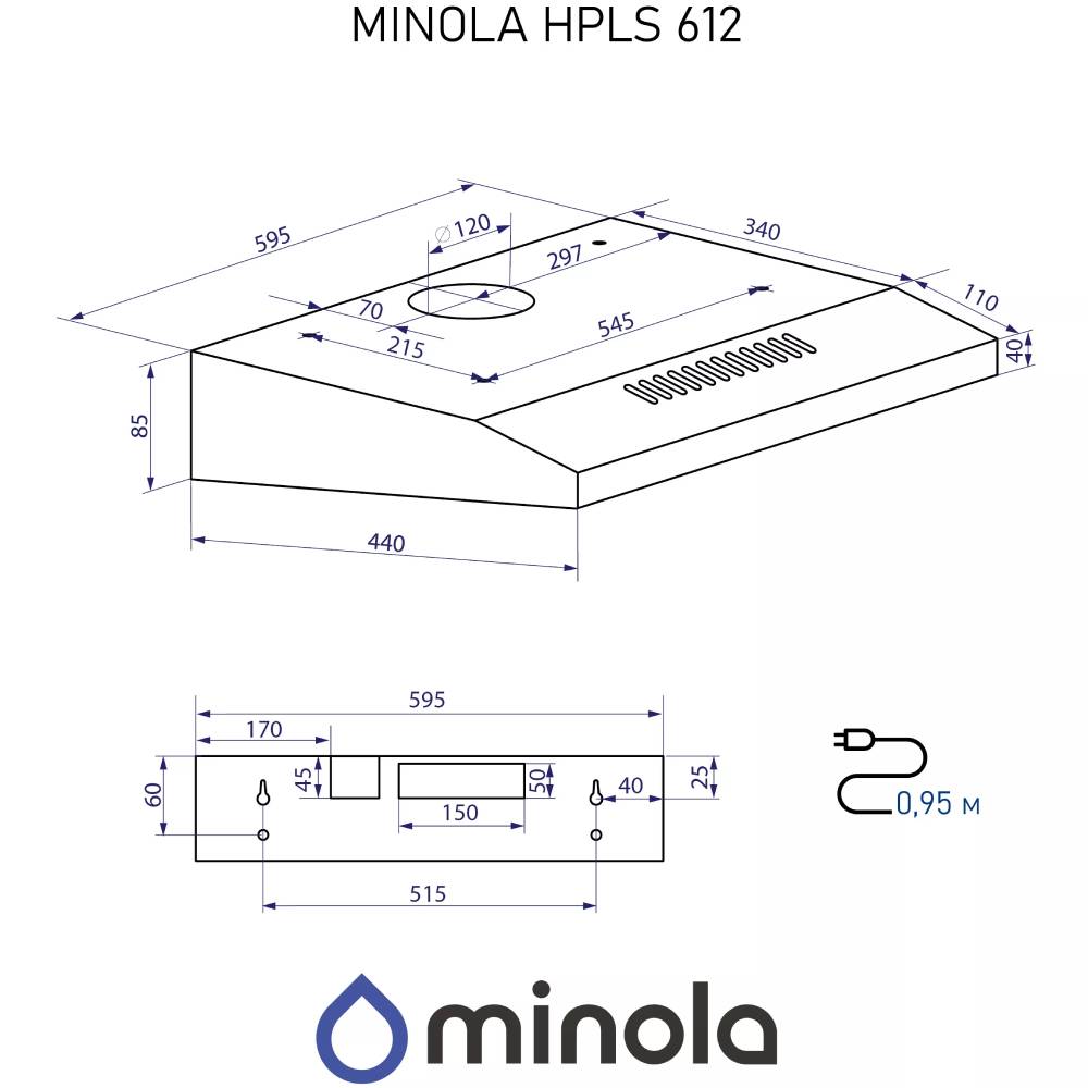 В Фокстрот Вытяжка MINOLA HPLS 612 BL