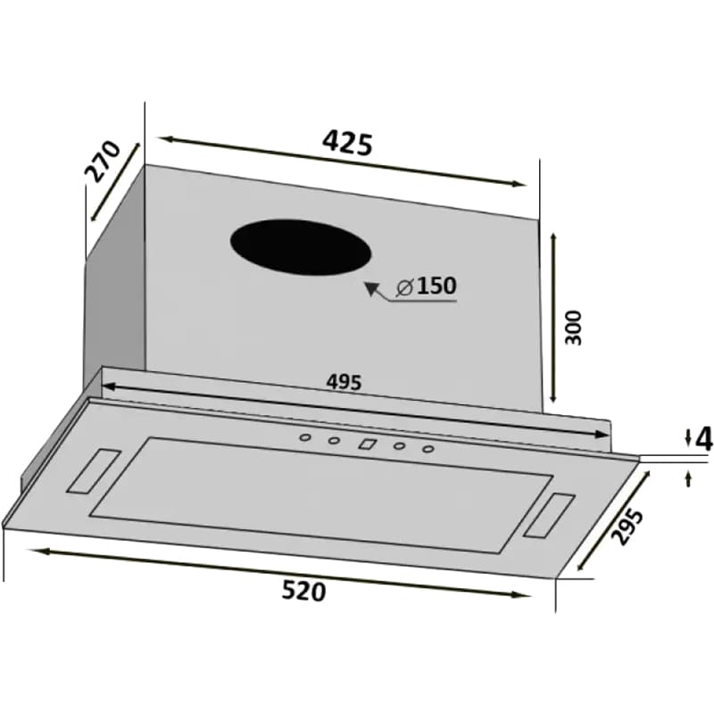 Покупка Вытяжка VENTOLUX PUNTO 52 WG (1400) TRC JET