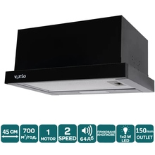 Вытяжка VENTOLUX GARDA 45 BK (700) LED 2S