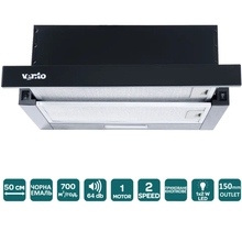Вытяжка VENTOLUX GARDA 50 BK (700) LED 2S
