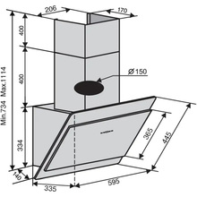 Витяжка VENTOLUX TOSCANA 60 BK (1000) TC