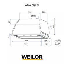 Вытяжка WEILOR WBW 58 FBL Black (0420172)