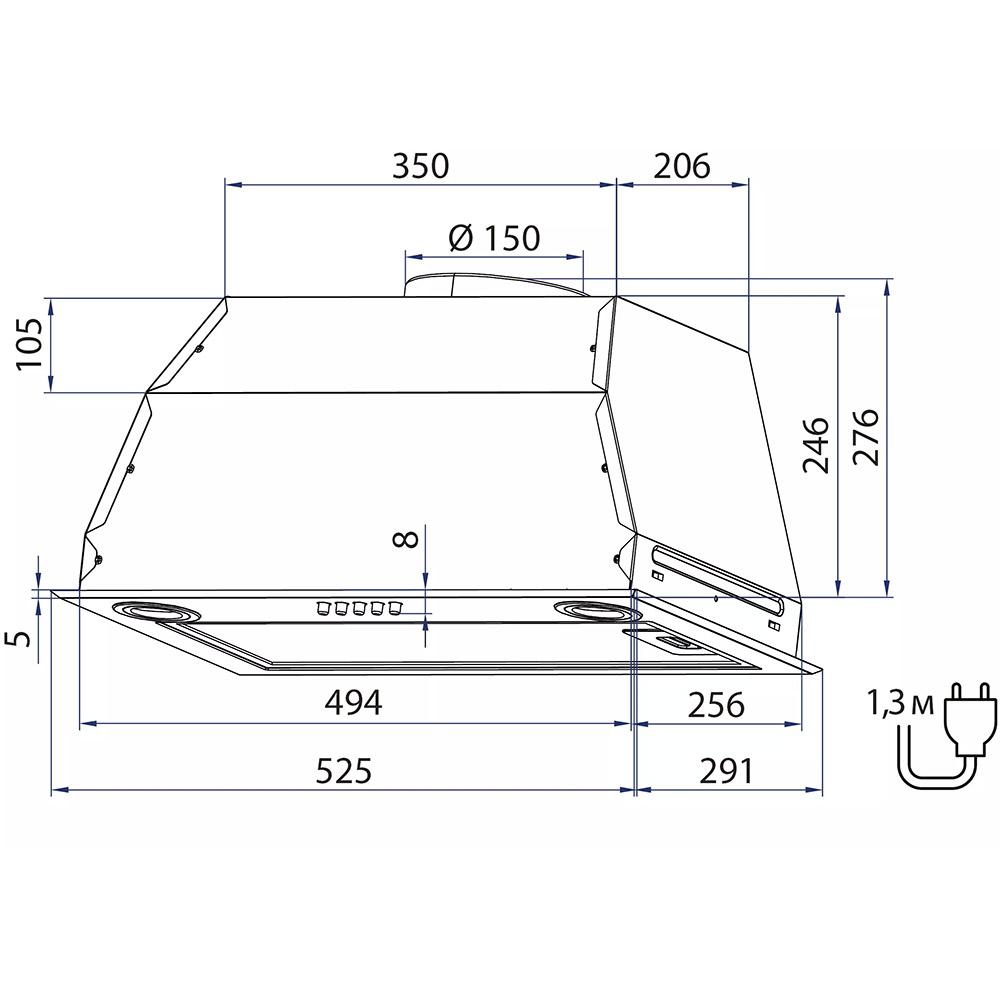В Украине Вытяжка WEILOR WB 58 FBL