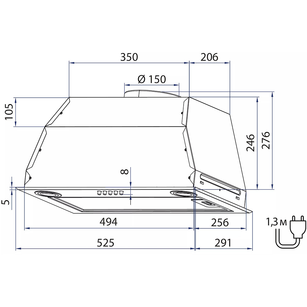 Зображення Витяжка WEILOR WB 56 FBL