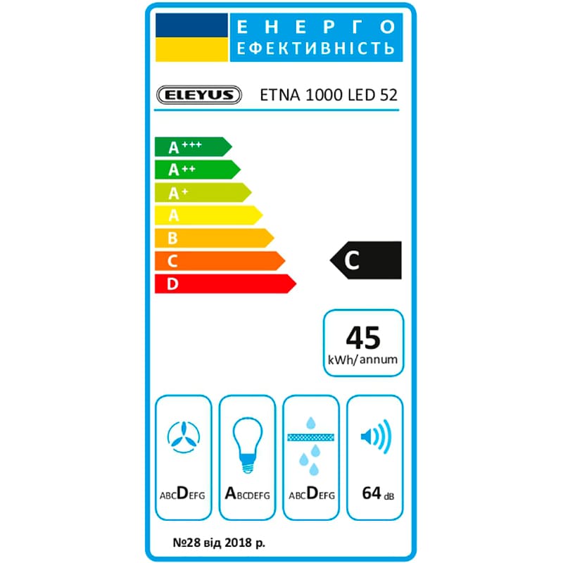 Обзор Вытяжка ELEYUS ETNA 1000 LED 52 BL