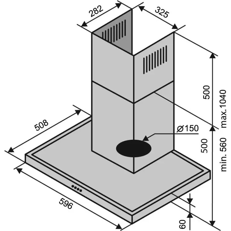Вытяжка VENTOLUX ITALIA 60 BG (1000) TC Режим работы отвод