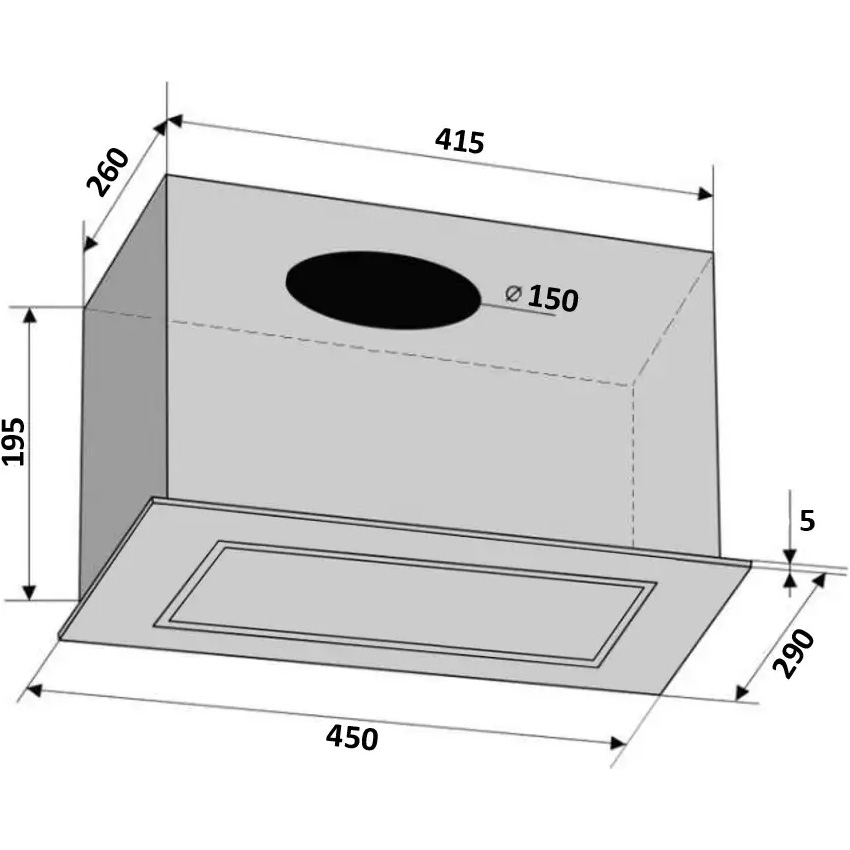 Зовнішній вигляд Витяжка VENTOLUX PUNTO 45 BG (700) PB