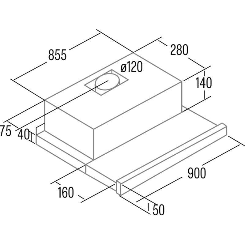 Внешний вид Вытяжка CATA TF-2003 Duralum 900 Stainless steel (02094305)
