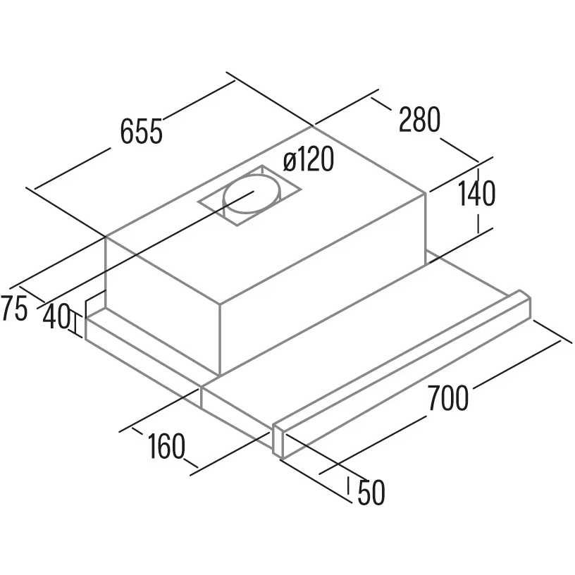 Внешний вид Вытяжка CATA TF-2003 Duralum 700 (02089305)