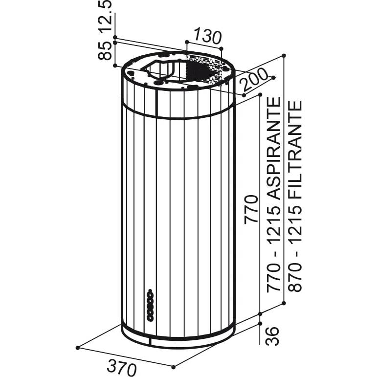 Витяжка FABER Corinthia Isola Ev8+ Dg Matt/Concrete A37 (110.0456.220) Потужність двигуна 250