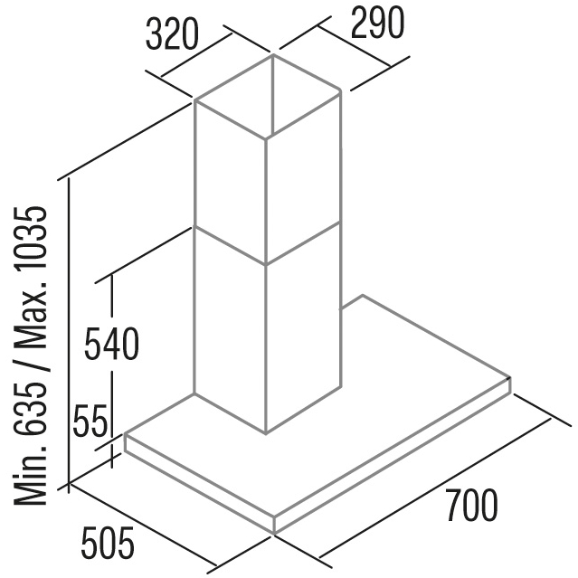 Вытяжка CATA Legend 700 x (02021306) Мощность мотора 137