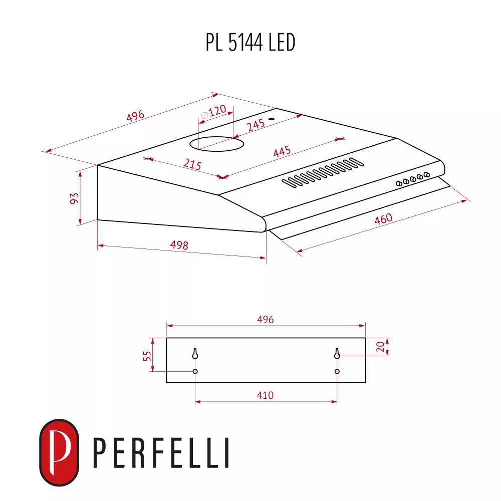 В інтернет магазині Витяжка PERFELLI PL 5144 BG LED (0400139)
