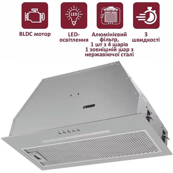 Витяжка PRIME TECHNICS PVBI 10065 SS Stainless steel Потужність двигуна 75