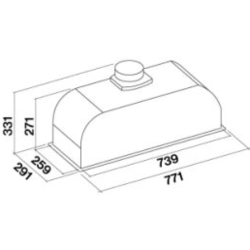 Вытяжка FALMEC GRUPPO INCASSO MURANO 70 Black 800 Мощность мотора 280