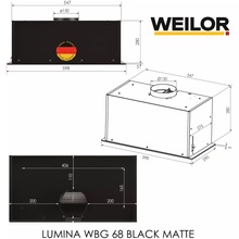 Витяжка WEILOR LUMINA WBG 68 BLACK MATTE