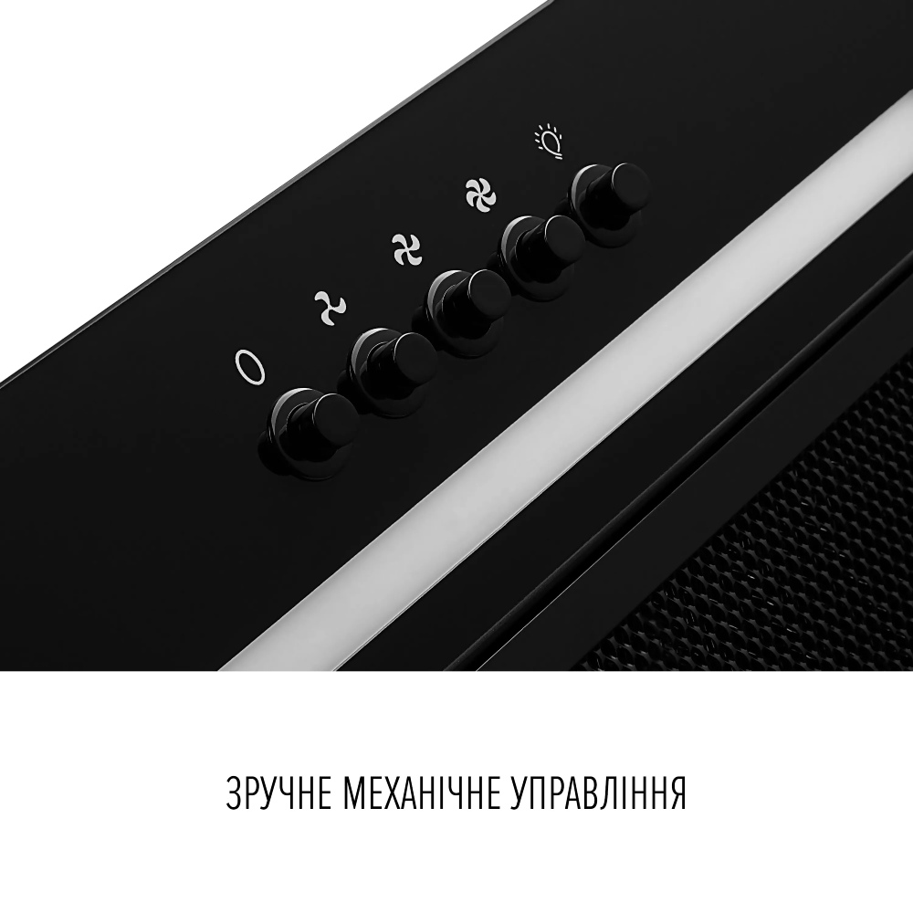 Зовнішній вигляд Витяжка PERFELLI LIA 5 NM NERO SILENZIO