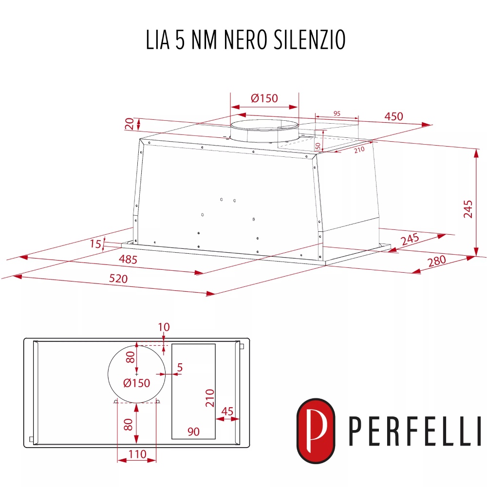 Покупка Витяжка PERFELLI LIA 5 NM NERO SILENZIO