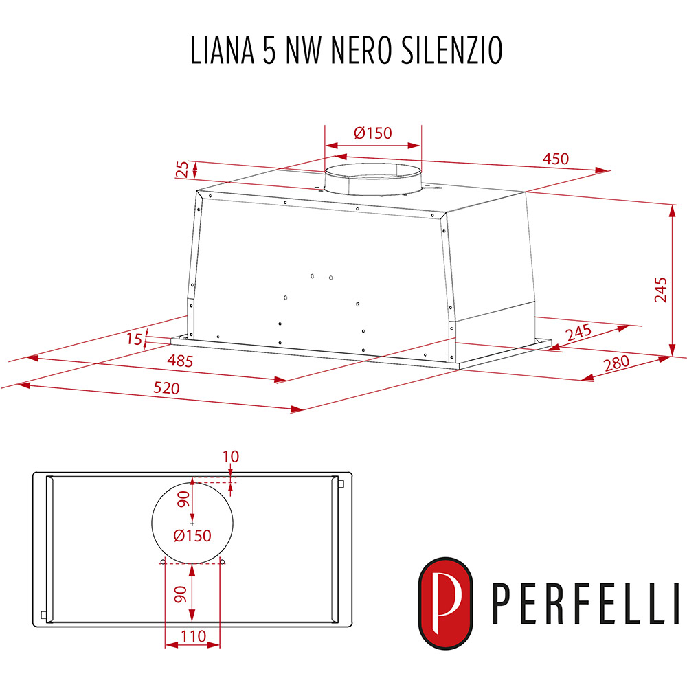 Витяжка PERFELLI LIANA 5 NW NERO SILENZIO — фото 5
