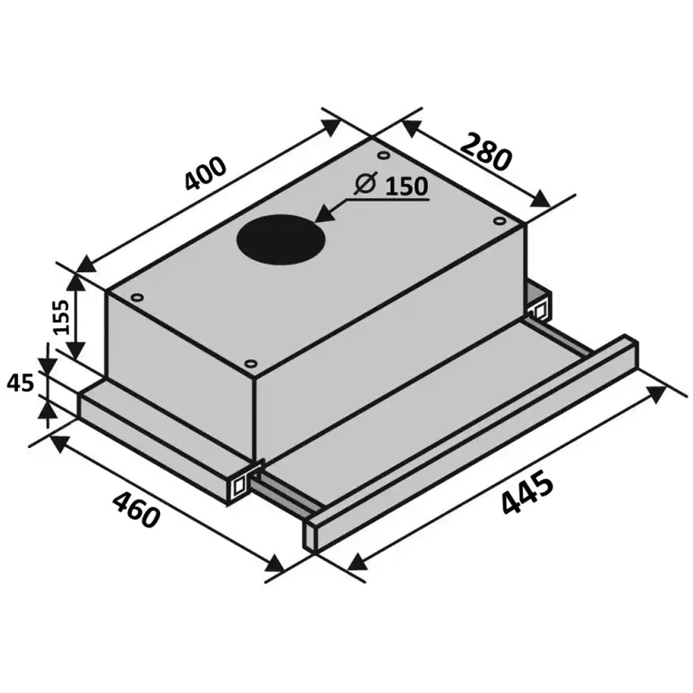 Фото Витяжка VENTOLUX GARDA 45 INOX (700) LED