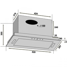 Вытяжка VENTOLUX PUNTO 52 BG (1400) TC MS FLED JET