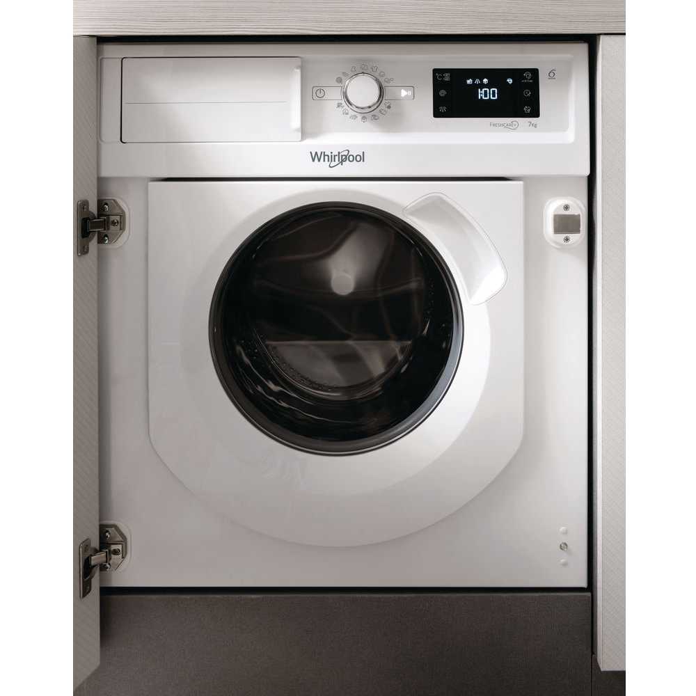 Встраиваемая стиральная машина WHIRLPOOL WMWG71484E Дополнительно Clean +, гарантийный срок на двигатель 10 лет, материал барабана - нержавеющая сталь, объем - 52, вес в упаковке 68 кг, размеры в упаковке 89 х 64.5 х 59.5 см