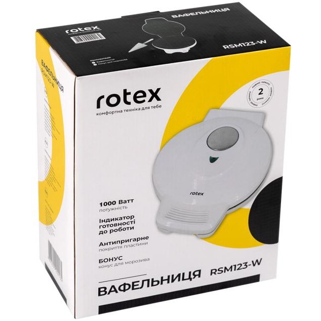 Вафельниця ROTEX RSM123-W Точна установка температури False