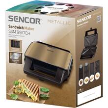 Бутербродниця SENCOR 900 Вт Чорний шампань (SSM9977CH)