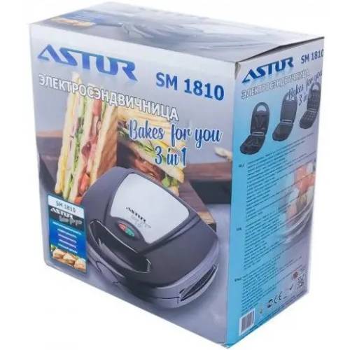 Бутербродница ASTOR SM1810 Особенности антипригарное покрытие 