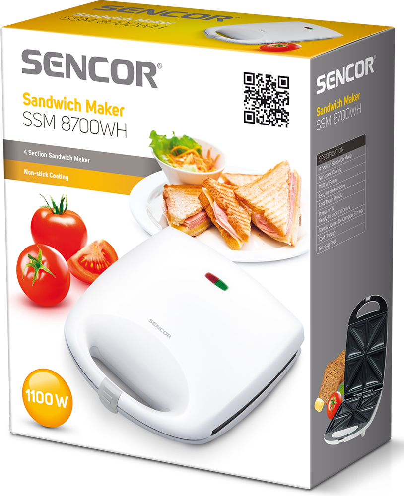 Бутербродниця SENCOR SSM8700WH Тип бутербродів трикутні