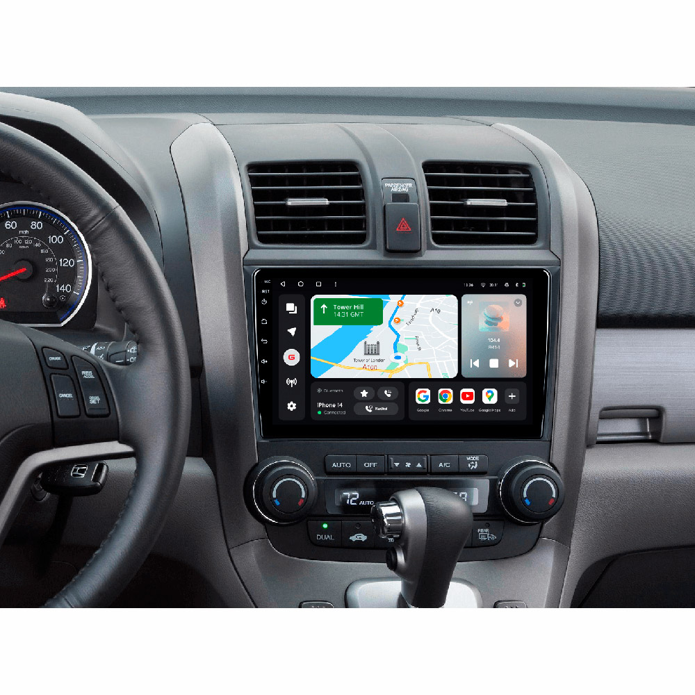 Автомагнитола GAZER T6009-RE PRO MAX для Honda CR-V 3 (RE) 2006-2012 Дополнительно CarPlay; Android Auto; Микрофон; Голосовое управление; 4G (LTE); 3G; GPS-модуль; ОЗУ: 6 Гб, Встроенная память: 128 Гб; Разделение экрана; Быстрое пробуждение; Голосовое управление; Поддержка IPAS; Поддержка PDC; Поддержка TPMS