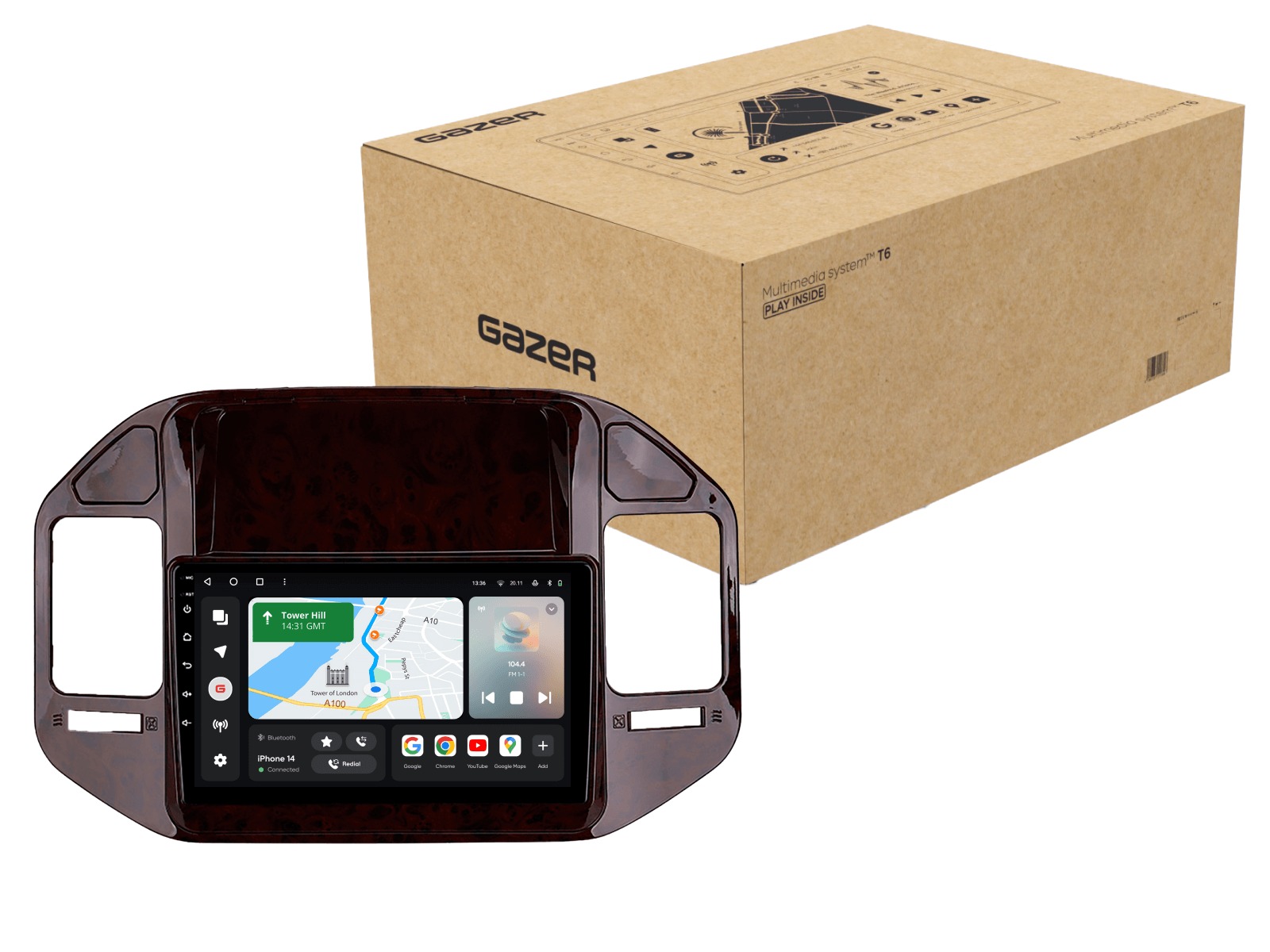 Автомагнітола GAZER T6009-V60 PRO MAX для Mitsubishi Pajero 3, 1999-2006 (42626) Додатково CarPlay; Android Auto; Мікрофон; Голосове керування; 4G (LTE); 3G; GPS-модуль