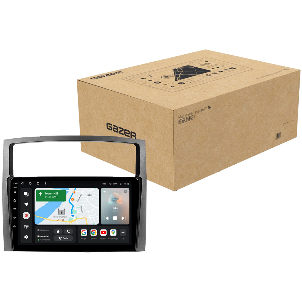 Автомагнитола GAZER T6009-V80/L PRO MAX для Mitsubishi Pajero 4, 2006-2014 (42632) Дополнительно CarPlay; Android Auto; Микрофон; Голосовое управление; 4G (LTE); 3G; GPS-модуль