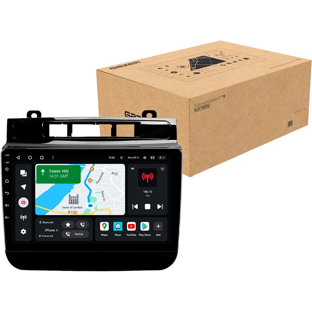 Автомагнітола GAZER T6009-7P/L PRO MAX (46280) Додатково CarPlay; Android Auto; Мікрофон; Голосове керування; 4G (LTE); 3G; GPS модуль; ОЗУ: 6 Гб, Вбудована пам'ять: 128 Гб; Розділення екрану; Швидке пробудження; Підтримка IPAS; Підтримка PDC; Підтримка TPMS