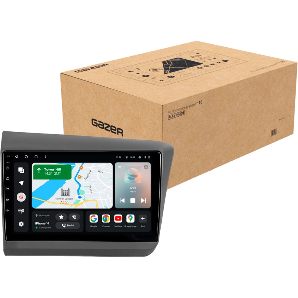 Автомагнітола GAZER T6009-FB PRO MAX (62026) Додатково CarPlay; Android Auto; Мікрофон; Голосове керування; 4G (LTE); 3G; GPS модуль; ОЗУ: 6 Гб, Вбудована пам'ять: 128 Гб; Розділення екрану; Швидке пробудження; Підтримка IPAS; Підтримка PDC; Підтримка TPMS