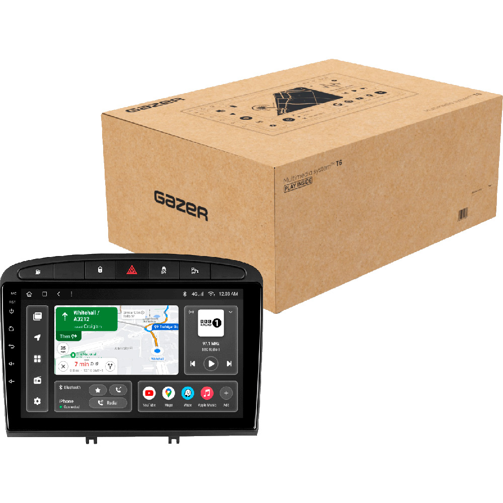 В інтернет магазині Автомагнітола GAZER T6009-T7 PRO MAX для Peugeot 408 1 2012-2020, 308 2007-2015 (43510)
