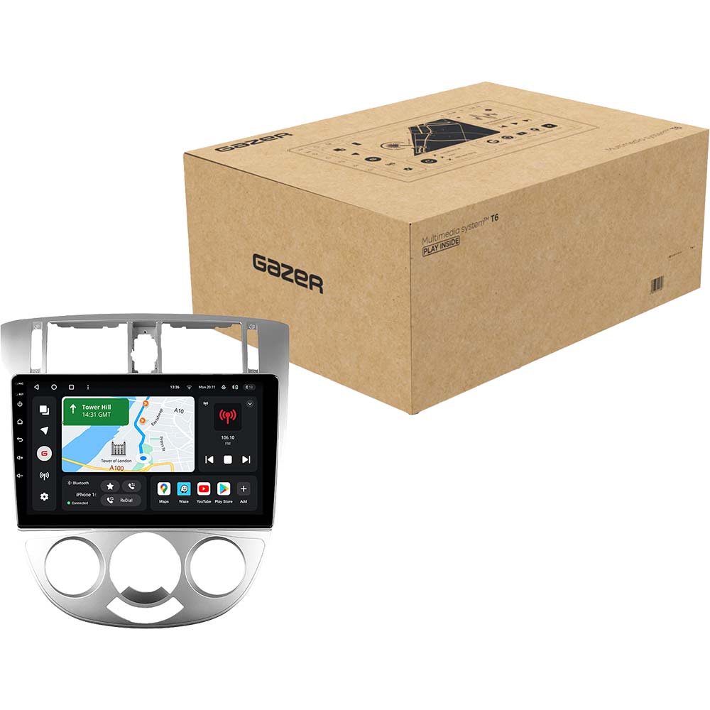 Автомагнитола GAZER T6010-J200 для Daewoo Gentra 2 2013-2015 (78812) Дополнительно Android 10; Память: 2 Гб/32 Гб; Процессор: 8 ядер 1.6 ГГц; CarPlay; Android Auto; Микрофон; Голосовое управление; 4G (LTE); 3G; GPS-модуль; Разделение экрана; Быстрое пробуждение; Поддержка IPAS; Поддержка PDC; Поддержка TPMS