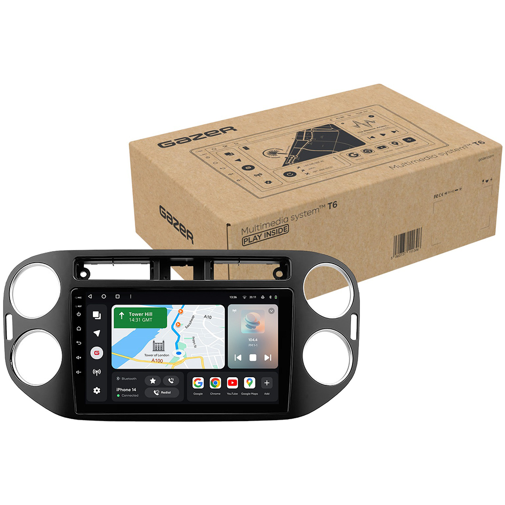 Автомагнитола GAZER T6009-5N PRO для Volkswagen Tiguan 1 (5N) 2006-2017 (79194) Дополнительно CarPlay; Android Auto; Микрофон; Голосовое управление; 4G (LTE); 3G; GPS-модуль, Встроенная память - 64 Гб, Оперативная память - 4096 МБ, Частота процессора - 2000 МГц, Количество ядер - 8, Процессор - 2 ядра A75 2.0 ГГц + 6 ядер A55 1.8 ГГц, 12 нм