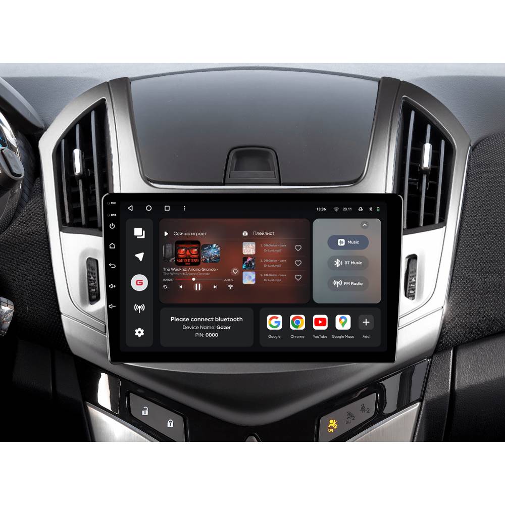 Зовнішній вигляд Автомагнітола GAZER T6009-J308 PRO для Chevrolet Cruze (J300, J308) 2012-2015 (79654)