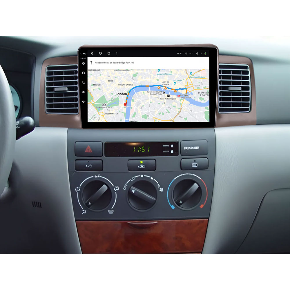 Зовнішній вигляд Автомагнітола GAZER T6009-E120 PRO для Toyota Corolla 9 E120 E130 2000-2004 (79436)