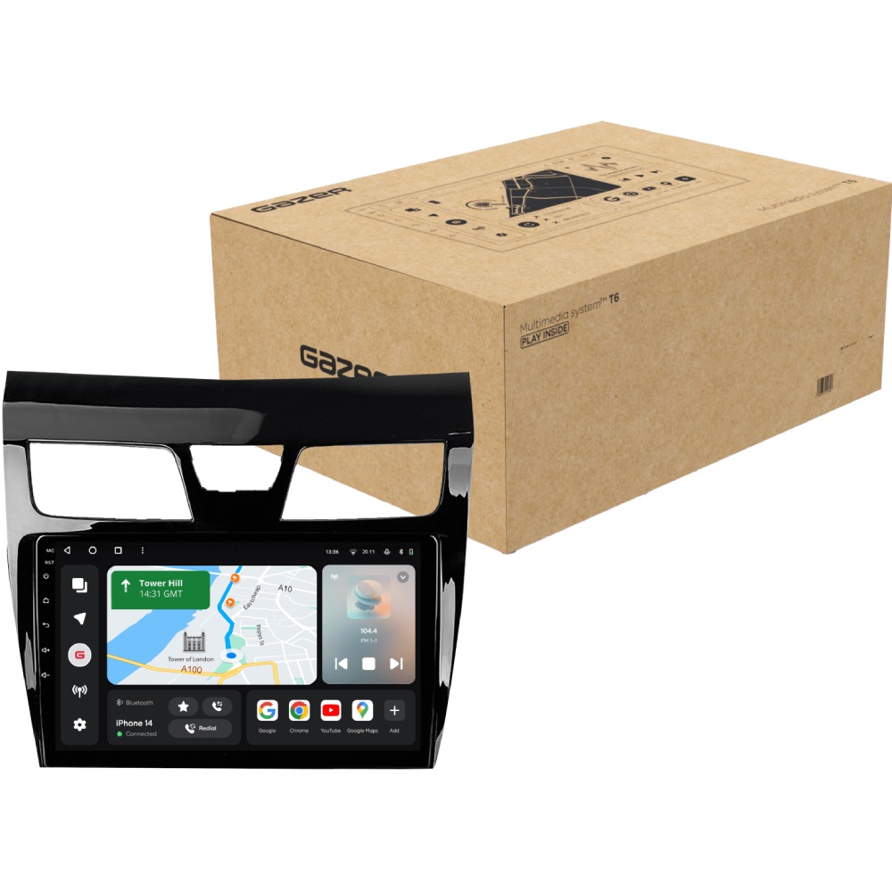 Автомагнитола GAZER T6010-L33/H PRO для Nissan Teana L33 2013-2015 (80393) Дополнительно CarPlay; Android Auto; Микрофон; Голосовое управление; 4G (LTE); 3G; GPS-модуль; ОЗУ: 4 Гб, Встроенная память: 64 Гб; Разделение экрана; Быстрое пробуждение; Поддержка IPAS; Поддержка PDC; Поддержка TPMS