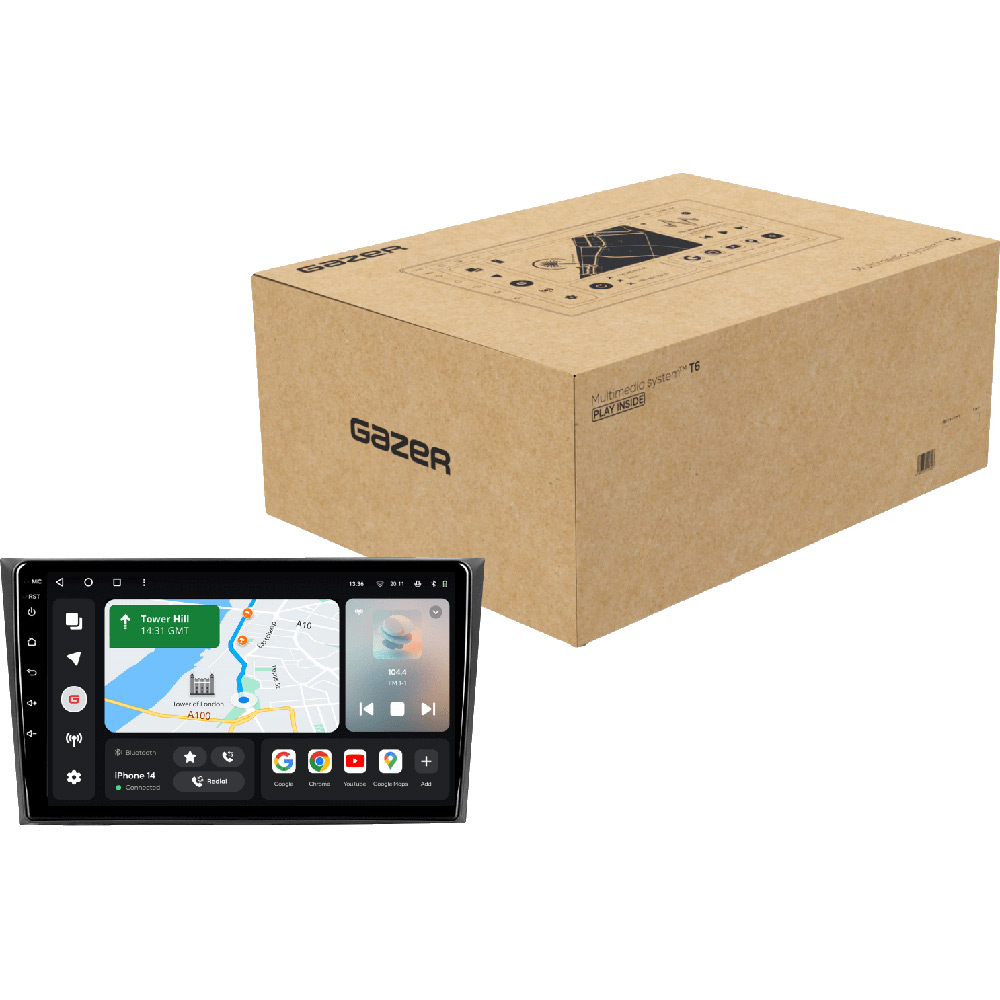 Автомагнитола GAZER T6009-RE PRO для Honda CR-V 3 (RE) 2006-2012 Дополнительно CarPlay; Android Auto; Микрофон; Голосовое управление; 4G (LTE); 3G; GPS-модуль; Матрица: QLED; ОЗУ: 4 Гб; Встроенная память: 64 Гб; Разделение экрана; Быстрое пробуждение; Голосовое управление; Поддержка IPAS, PDC, TPMS; Поддержка штатных камер