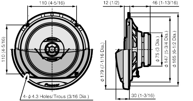 АвтоАкустика/16см PIONEER TS-G1712l Діаметр 170