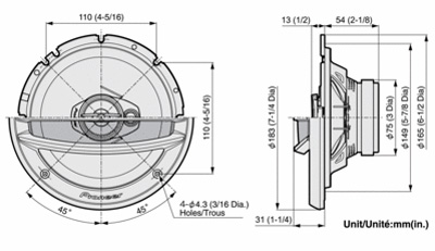 АвтоАкустика/16см PIONEER TS-A1713I (пара) Мощность МАКС 300