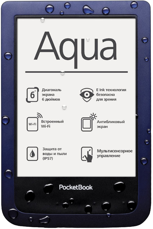 Электронная книга POCKETBOOK 640 Aqua Black/Blue (PB640-B-CIS) Сенсорный экран False