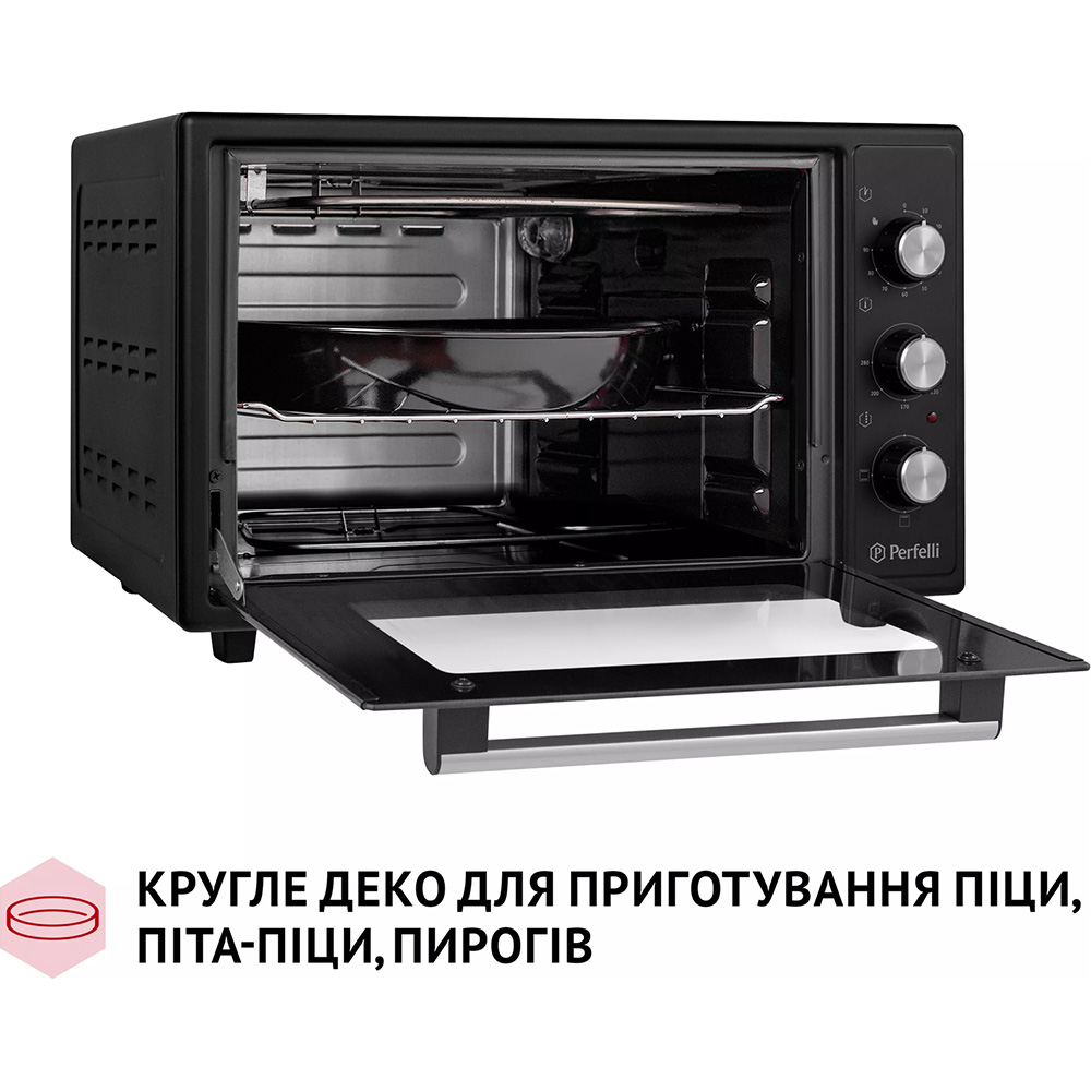 Электропечь PERFELLI Classic 37 Black Таймер 90