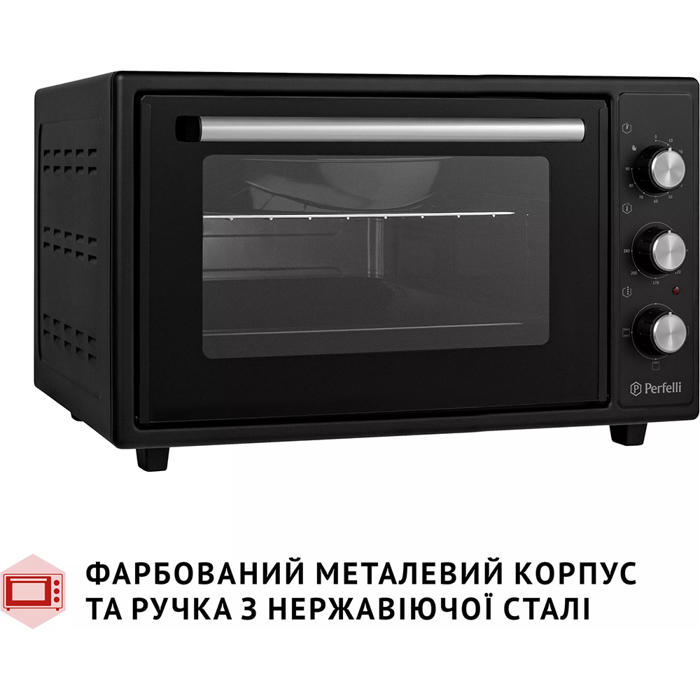 Электропечь PERFELLI Classic 37 Black Мощность 1400