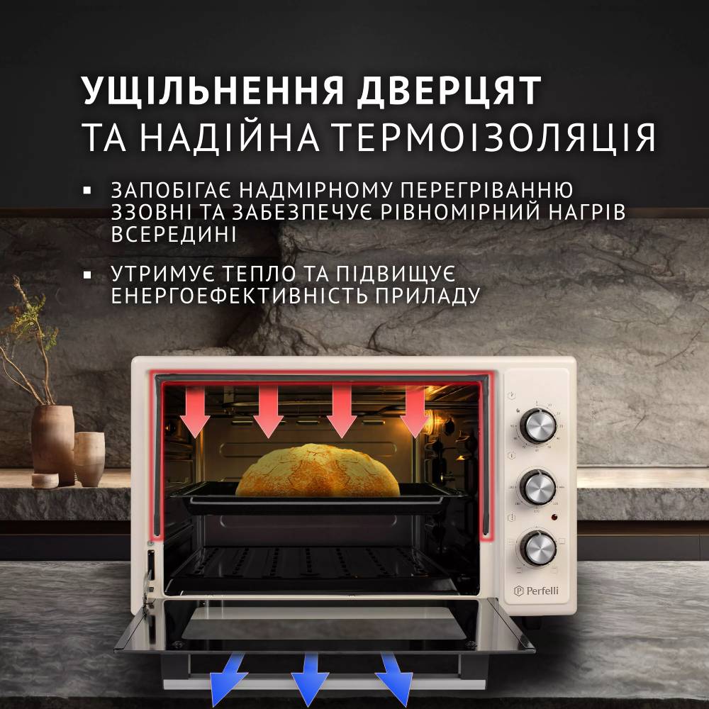 Электропечь PERFELLI MIRAGE 37 IVORY Объем 37