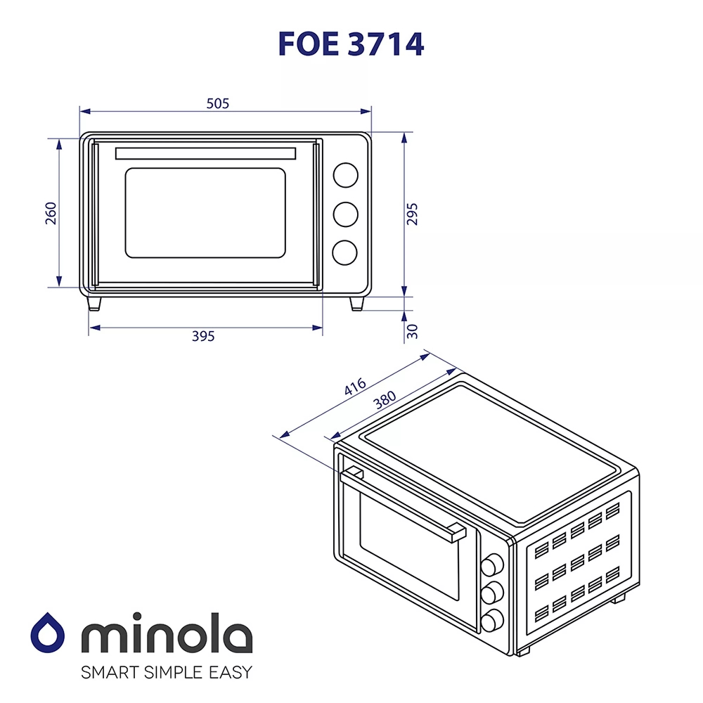 Огляд Електропіч MINOLA FOE 3714 WH