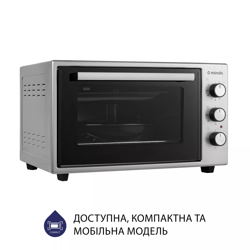 Електропіч MINOLA FOE 3714 GR Максимальна температура нагріву 280