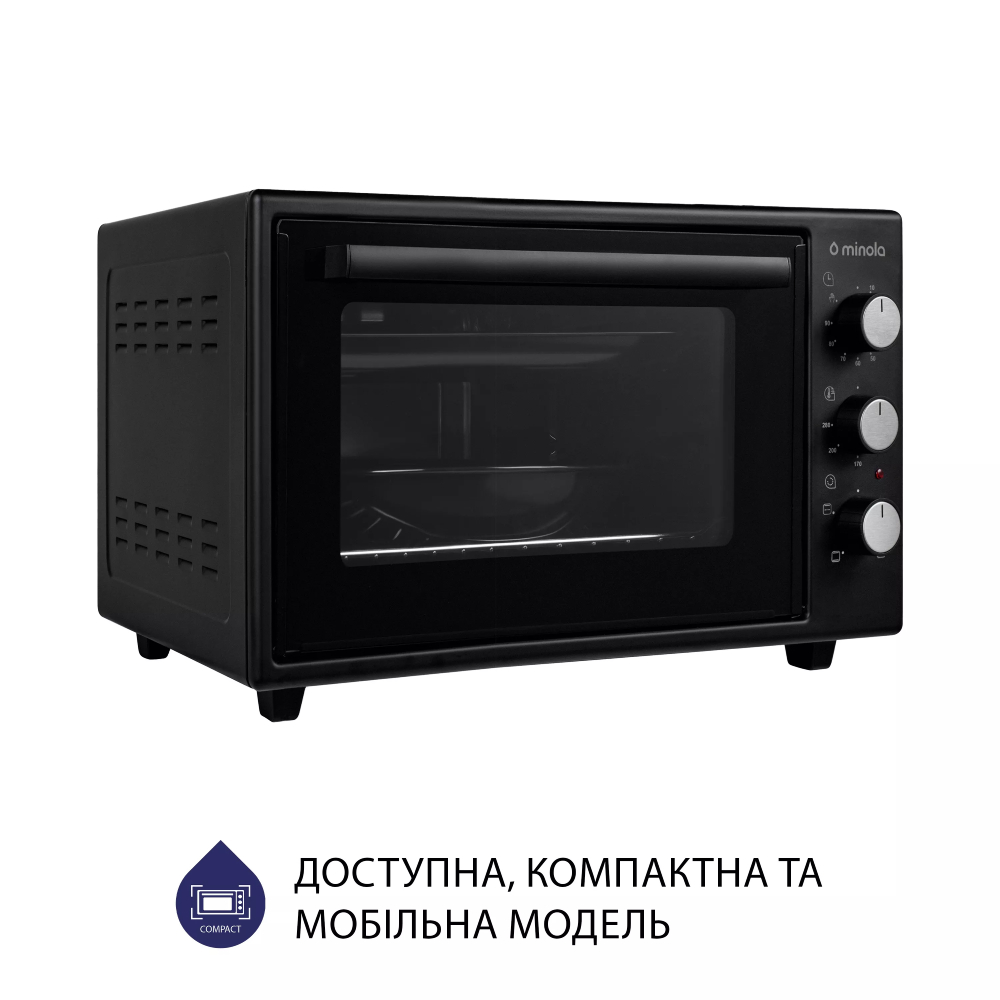 Електропіч MINOLA FOEV 3714 BL Максимальна температура нагріву 280